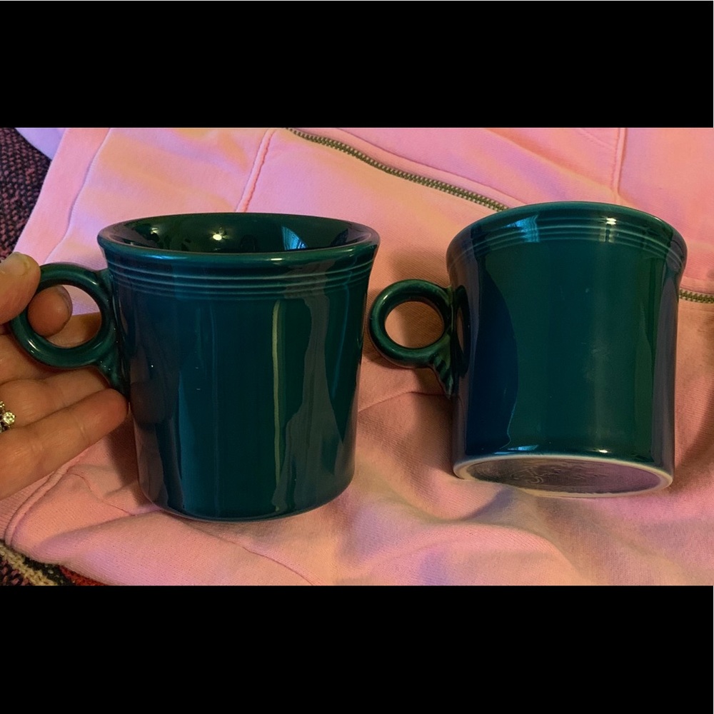 HLC Fiesta Teal Green Mugs -set of 2